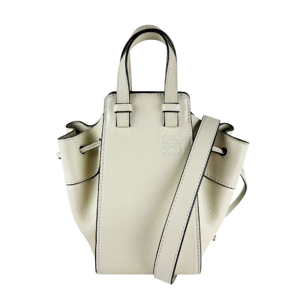 Loewe Hammock Leather Shoulder Bag Ivory White